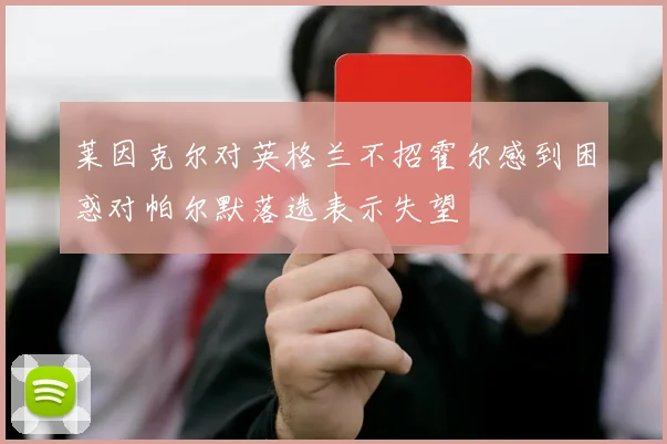 莱因克尔对英格兰不招霍尔感到困惑对帕尔默落选表示失望